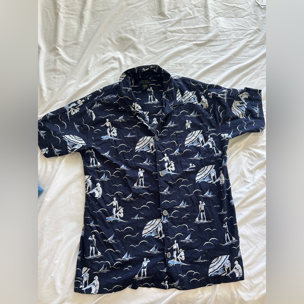 Polo Ralph Lauren Navy and White Casual Shirt